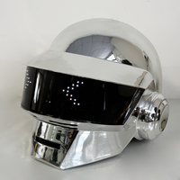 Casque Draft Punk avec 20 modes d'éclairage LED, masque de cosplay Daft Thomas en résine, accessoires de costume musical pour fête d'Halloween