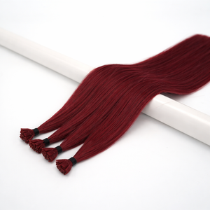 Extensiones de Cabello Liso Brasileño Borgoña de Punta Plana, Cabello Humano Remy Teñido de Una Sola Capa, Cutícula Completamente Alineada, Larga Duración - Product Image 5