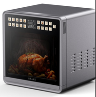Four à vapeur et friteuse à air double panier 15L, four électrique multifonctionnel à convection pour cuisine domestique, cuisson saine à faible teneur en huile
