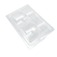 Boîte à macarons en plastique PET jetable de qualité alimentaire, transparente, en blister, emballage en coquille pour 4 macarons