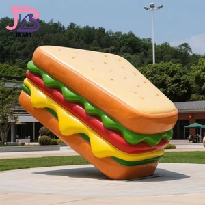 Pieza de Arte de resina de fibra de vidrio realista a gran escala personalizada queso Pizza hamburguesa escultura personalizada restaurante decoración hogar - Product Image 4