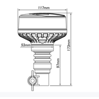 Luz de Advertencia Magnética Recargable Emark SAE, 42 LED Ámbar, Lámpara de Emergencia Giratoria, Montaje en Poste con Tornillo DIN, 10-30V