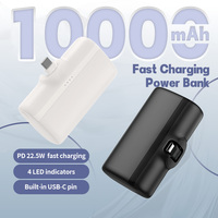 Batería Externa de 10000 mAh con Conector USB-C, Pantalla LED, Carga Rápida de 20 W, Cable Integrado, Diseño Compacto