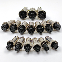 Conector de Enchufe DIN de Aviación con Recubrimiento de Cobre y Plata, Carcasa de Aleación de Zinc IP55 GX12/GX16/GX20/GX25, Enchufe de 4P/3P/7P/6P/12P/5P Pines, 10A