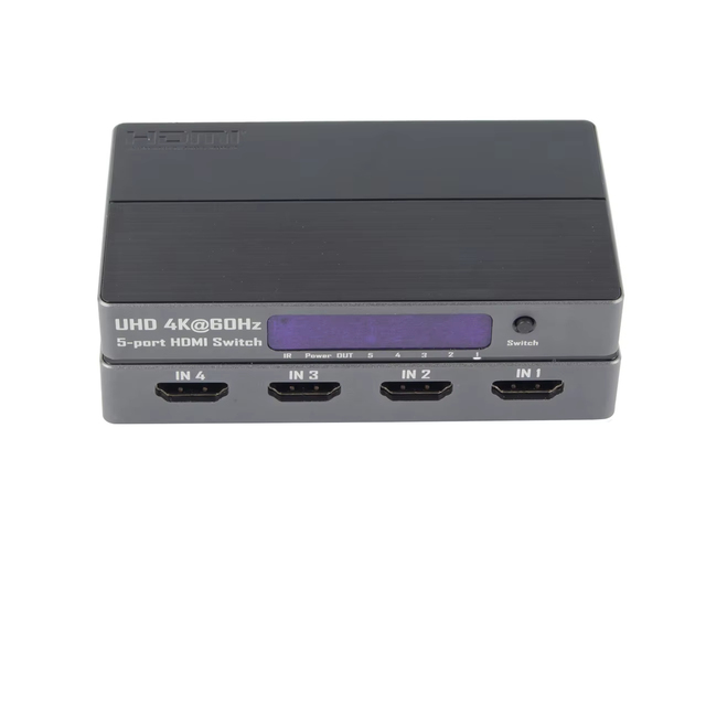 OEM 5 Port H DMI 2.0b Switcher 5 in 1 Out 4K60Hz HDR 3D IR Remote Automatic Button Switch HDCP2.2 HDTV Selector for TV Monitor