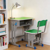 Ensemble de bureau et chaise d'étude moderne pour une personne, avec crochet latéral, rainure pour livres, plateau large mat anti-reflet, hauteur réglable, écologique pour