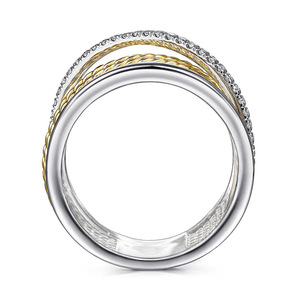 Anello a Spirale Bicolore Multistrato, Anello Classico da Dito per Donne - Product Image 5