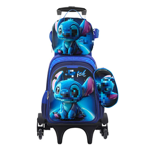 새로운 산하이징 카피바라 3종 세트 (책가방, 필통, 도시락 가방), 2/6륜 트롤리 책가방에 적합 - Product Image 2