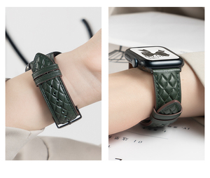 <span class=keywords><strong>Cinturino</strong></span> per Smartwatch di Lusso <span class=keywords><strong>in</strong></span> Vera <span class=keywords><strong>Pelle</strong></span> con Motivo Romboidale per Donna, Compatibile con <span class=keywords><strong>Apple</strong></span> - Product Image 5