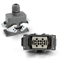 Conector Rectangular Industrial de Alta Resistencia BYLJQ, 10-32 Pines, 500V, Macho/Hembra, IP65, Aleación de Aluminio Fundido a Presión, PCB de Latón