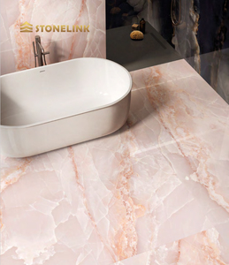 Losas de Piedra de Mármol Ónix Rosa Pulido Translúcido Retroiluminado Natural Personalizado de Stonelink para Azulejos y Cubiertas de Tocadores - Product Image 5