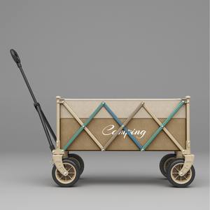 Chariot de camping pliable à quatre roues, personnalisable, pour les courses, les voyages et les activités de plein air - Product Image 3