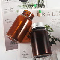Luxe Noir Gel Pilule Bouteille Capsule Bouteille En Plastique Vert Vitamine Médecine Bouteille Emballage De Soins Personnels Avec Bouchon À Vis