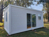 Maison en conteneur pliable 20 pieds en acier modulaire paquet plat maison préfabriquée conteneur bureau boutique toilettes maisons en conteneur prêtes à l'emploi