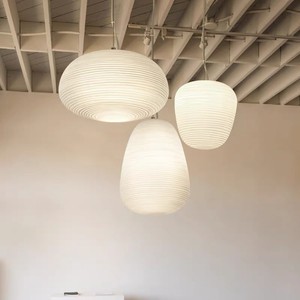 Lámpara colgante de cristal blanco, redonda, E27, luz LED blanca cálida para cafetería, bar, hotel, comedor, lámpara decorativa de estilo nórdico moderno - Product Image 3