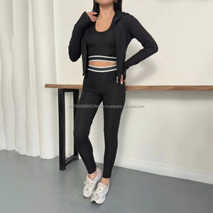 Nouvelle arrivée, tenue de sport, leggings, veste de gym, ensemble de vêtements de fitness 3 pièces, ensemble de yoga pour femmes, personnalisé - Product Image 6