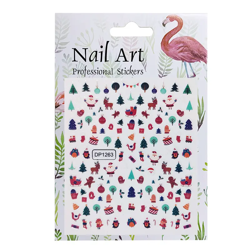 New Christmas Nail Stickers Wholesale Snow Elk Bell Skull Christmas Nail Stickers Custom Nail Decals