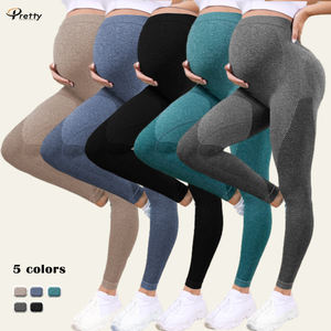 Pantalons de yoga de sport en tricot à taille haute personnalisés, vêtements de maternité, leggings pour femmes enceintes, loisirs, mode de <span class=keywords><strong>grossesse</strong></span> précoce - Product Image 1