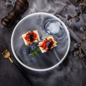 Plato de Cerámica con Diseño Artístico de Piedra Volcánica, Vajilla para Hotel, Plato para Hielo con Forma de Planeta, Presentación de Sushi y Mariscos, Sostenible - Product Image 1