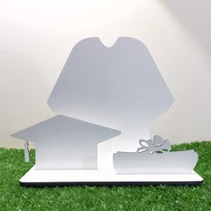 Marco de fotos para decoración de fiesta de graduación, conjunto de capa de MDF para regalo de graduación, sublimación en blanco - Product Image 2