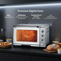 Petits appareils électroménagers de cuisine, four électrique à convection numérique multifonctionnel 43L 1800W haute puissance, facile à nettoyer