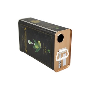 Boîtes métalliques rectangulaires en fer blanc de 1L à 3L, personnalisées en usine, avec couvercle à levier, pour huiles alimentaires, grains de café, aliments pour animaux, etc. Marque Jinko - Product Image 2