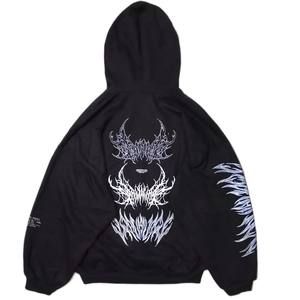 Custom Vintage Oversized Pullover Unisex Hoodies Digital <b>Paints</b> Acid Wash Distressed Heavyweight Autumn Print Hoodie - Product Image 2