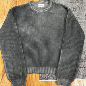 남성 스톤 워싱 니트웨어 남녀공용 케이블 니트 크루넥 스톤 애씨드 워시 염색 점퍼 맞춤 로고 골지 스웨터 풀오버 스웨트셔츠 - Product Image 3