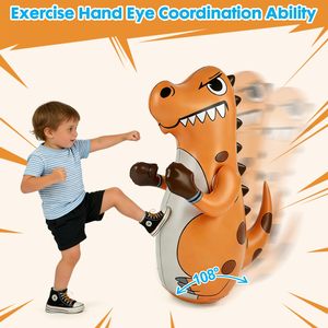 Sac de frappe gonflable dinosaure ultime pour enfants, 47 pouces, sac de frappe gonflable pour les 3 à 14 ans, jouet rebondissant, cadeau - Product Image 3