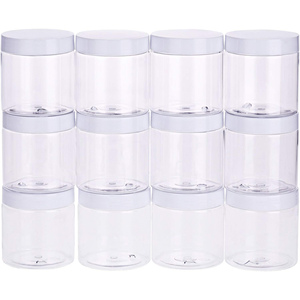 Contenant vide personnalisé de qualité alimentaire à large ouverture pour gommage corporel, crème visage, lotion, transparent, 30ml, 100ml, 4oz, 8oz, 500ml, avec bouchon à vis - Product Image 1