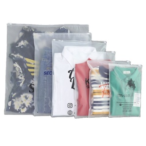 wholesale custom printed logo zip-lock bag for clothing plastic matt packing zipper bag