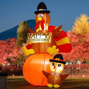 Custom Wholesale Single 6 Ft Inflatable Turkey <b>Pumpkin</b> Hot Selling Led <b>Lights</b> Decorations <b>for</b> Thanksgiving - Product Image 3