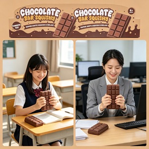 Barra <span class=keywords><strong>de</strong></span> <span class=keywords><strong>Chocolate</strong></span> Altamente Realista, Juguete Antiestrés, Pegajoso al Tacto, Material PU, Rebote Lento, Alivio del Estrés - Product Image 4