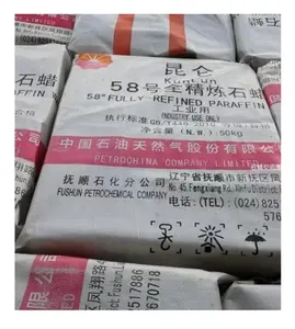 Kunlun-CERA de parafina totalmente refinada, suministro Fushun, empresa petroquímica, China, sólida, pura para fabricación de velas, 25Kg/50kg, blanco