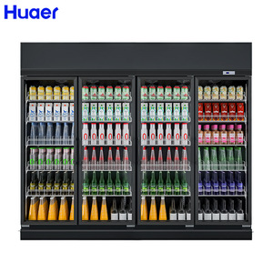 Supermarket Beverage Fridge 4 Door Commercial Display Cold <b>Drink</b> Refrigerator HR2460SG Beverage Display <b>Cooler</b> HR2460SG - Product Image 4