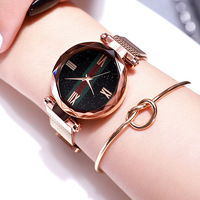 Montre Star Space à vente chaude, montre à boucle magnétique paresseuse, montre de luxe pour femmes