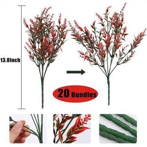 Bouquet de fleurs artificielles de lavande amazonienne 35 cm en plastique pour décoration de mariage en extérieur - Product Image 4