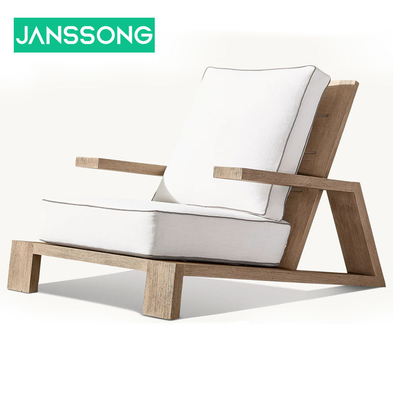 โซฟาเดี่ยว--ไม้สัก + ผ้าใบกันน้ำ