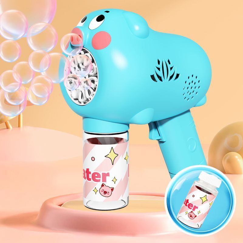 Pistolet à bulles cochon mignon [bleu - en sac]