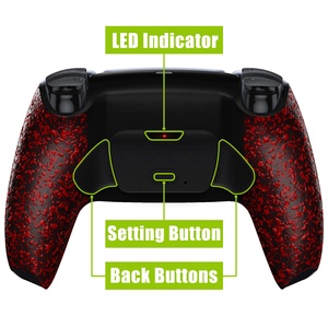 Kit rimappatura 2.0 rosso in gomma con scheda di aggiornamento + guscio posteriore ridisegnato + pulsanti posteriori per Controller PS5 - Product Image 4