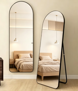 Miroir sur pied elliptique sans cadre en verre, style moderne et minimaliste, pour usage domestique, idéal pour un anniversaire - Product Image 4