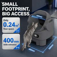 Bac à litière pour chat autonettoyant à ouverture extra large, version élargie, grande capacité pour plusieurs chats et grandes races, contrôle par application