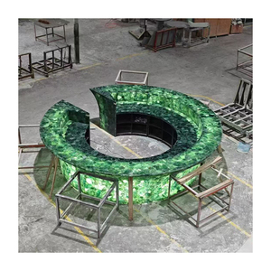 Sang trọng Backlit Home Bar thiết kế hình tròn ARC mờ màu xanh lá cây fluorite pha lê thạch anh đá thanh truy cập - Product Image 3