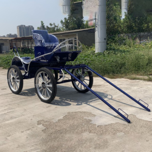 Venta Directa de Fábrica: Carro de Entrenamiento para Caballos de Maratón y Turismo, Azul Oscuro, Arrastrado por Poni, en Venta - Product Image 3