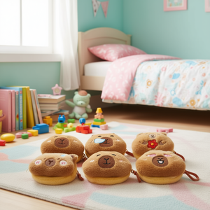 Portamonete in peluche a forma di orsetto da 9 cm con portachiavi e cerniera per bambini e bambine - Product Image 3