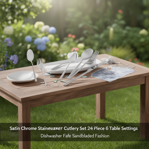 24-piece stainless steel cutlery set FASHION <b>SANDBLASTED</b> Satin chrome COF24FH TSA - Product Image 3