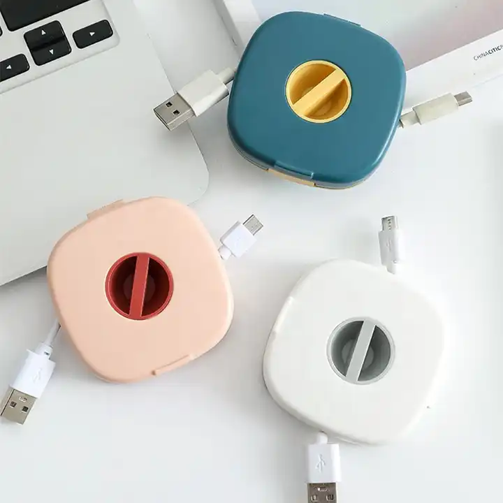 3 pack de charge fil gestion cas petit câble enrouleur compute usb