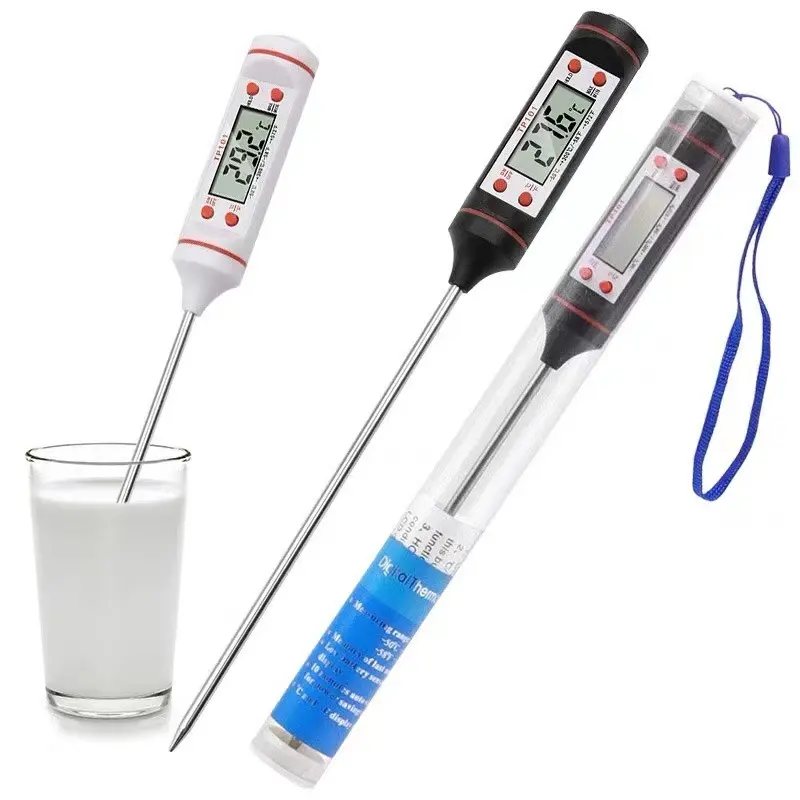 Termómetro digital de cocina para hornear alimentos, sonda electrónica líquida para barbacoa, botella de leche, pluma medidora de temperatura