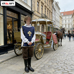 Chariot mobile pour événements, style Princesse, avec chevaux électriques, carrosse de mariage Cendrillon en fer, couleur personnalisable - Product Image 3