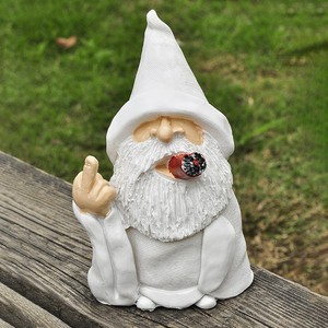 Factory Outlet Creative Garden Gnome Barba blanca Fumar Decoración de jardín al aire libre Adornos Estatua de <span class=keywords><strong>gnom</strong></span> Escultura de elfo sin rostro - Product Image 2